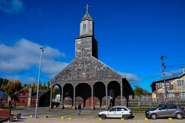 Hermosas Iglesias de Color y Madera, Isla de Chiloé, Chile — Foto de Stock