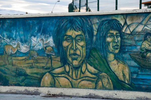 Wall painting in Puerto Natales, Chile — Stock Photo, Image