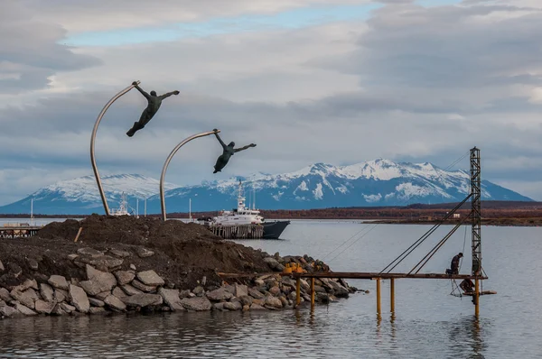 Junto al mar en Puerto Natales, Chile — Foto de Stock