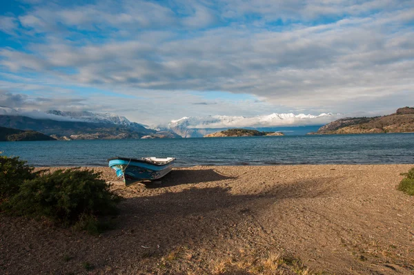 Lago obecné carrera, carretera austral, highway 7, chile — Stock fotografie