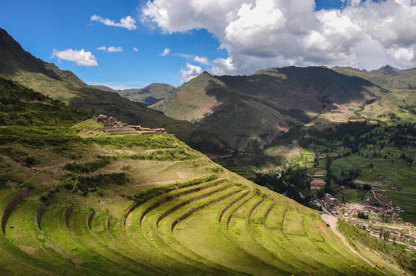 Pisac Incas ruínas, Vale Sagrado, Peru Fotografias De Stock Royalty-Free