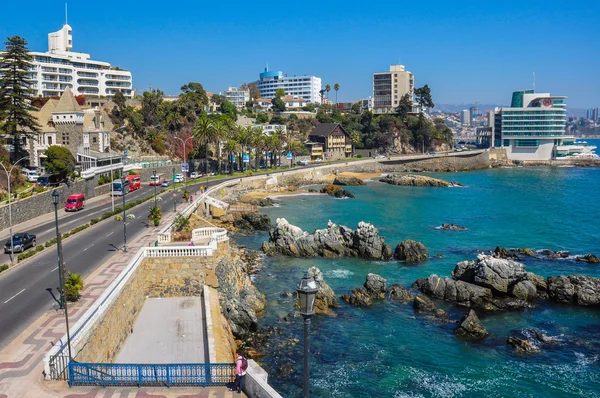 Havet i vina del mar, chile Stockbild