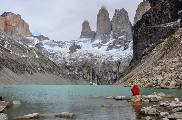 As três Torres no Parque Nacional Torres del Paine, Chile Imagem De Stock