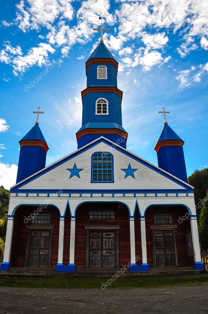 Hermosas Iglesias de Color y Madera, Isla de Chiloé, Chile — Foto de