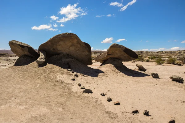 Ischigualastobekken rotsformaties in de valle de la luna, Argentinië — Stockfoto