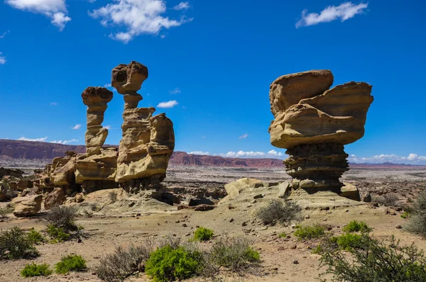 Ischigualasto rock formations in Valle de la Luna, Argentina — Stock Photo, Image