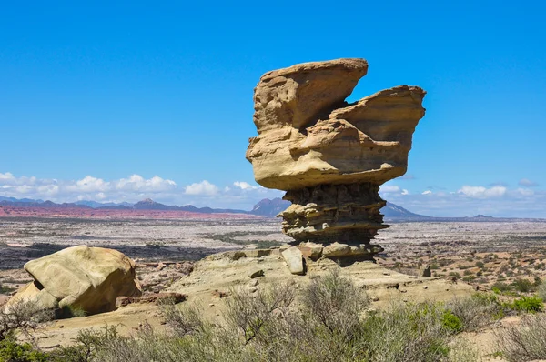 Ischigualasto rock formations in Valle de la Luna, Argentina — Stock Photo, Image