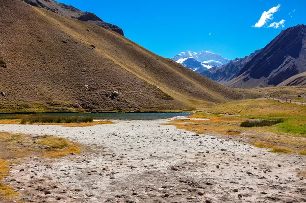 Aconcagua National Park's landscapes in between Chile and Argent — Stock Photo, Image