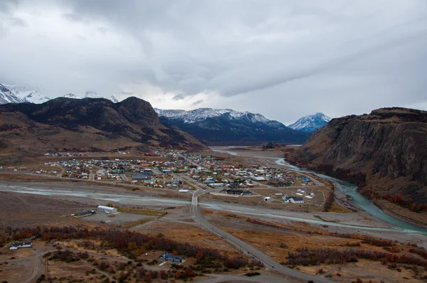 Weergave van el chalten in de buurt van fitz roy, Argentinië — Stockfoto