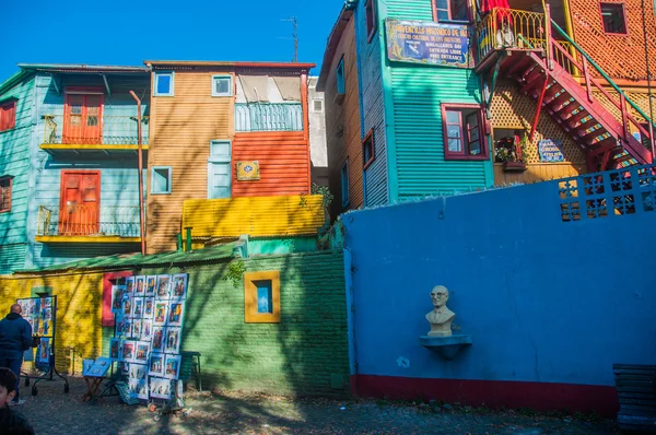 La Boca casas coloridas bairro, Buenos Aires, Argentina — Fotografia de Stock
