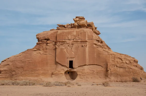 Túmulo nabateano em Madaén Saleh sítio arqueológico, Arábia Saudita — Fotografia de Stock