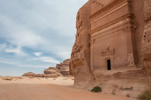 Nabatejskie grób w Madaîn Saleh wykopaliska archeologiczne, Arabia Saudyjska — Zdjęcie stockowe