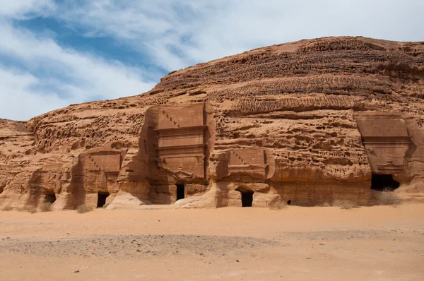 Tumbas de Nabatea en el sitio arqueológico de Madaín Saleh, Arabia Saudita — Foto de Stock