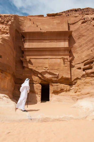 Saudian in Madaîn Saleh archeologische vindplaats, Saudi-Arabië — Stockfoto