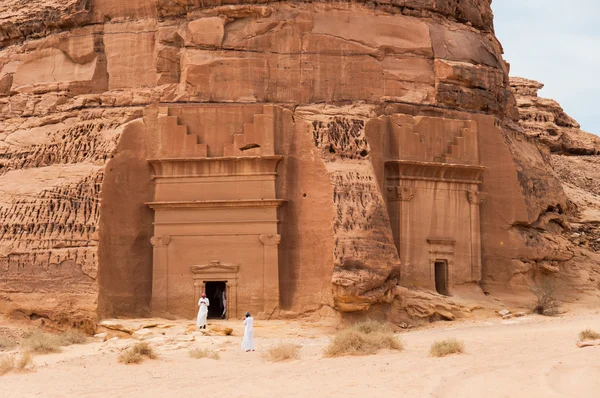 Nabatejskie grobowce w Madaîn Saleh wykopaliska archeologiczne, Arabia Saudyjska — Zdjęcie stockowe