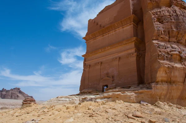 Túmulo nabateano em Madaén Saleh sítio arqueológico, Arábia Saudita — Fotografia de Stock