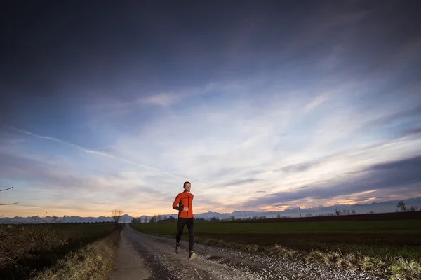 Trail running in the country — Stock Photo, Image