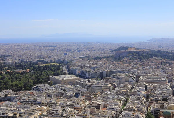 Blick auf Athen vom lykavittos-Hügel, Griechenland — Stockfoto