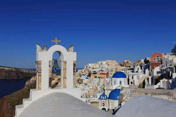 Santorini Yunanistan parlak sabah Akdeniz manzaralı