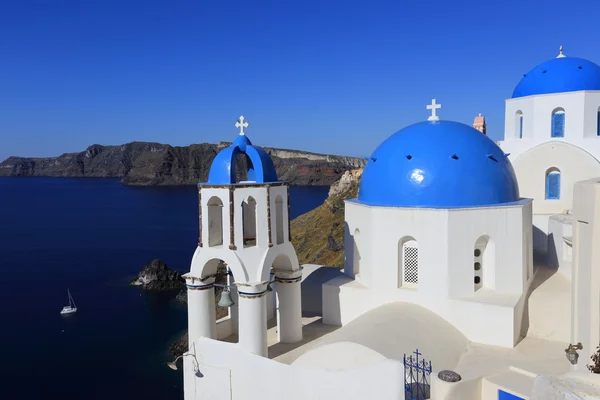 Santorini Greece Bright Morning Overlooking Mediterranean Sea — Stock Photo, Image