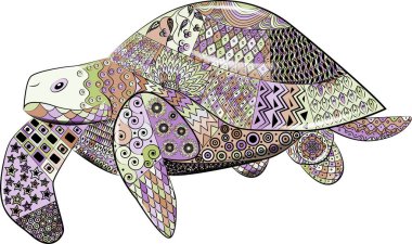 renkli zentangle tutle hayvan