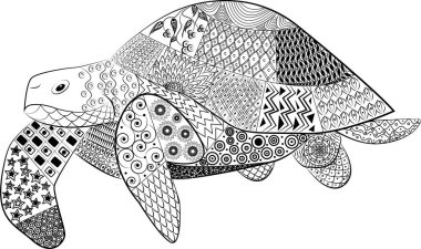 Zentangle hayvan kaplumbağa deseni