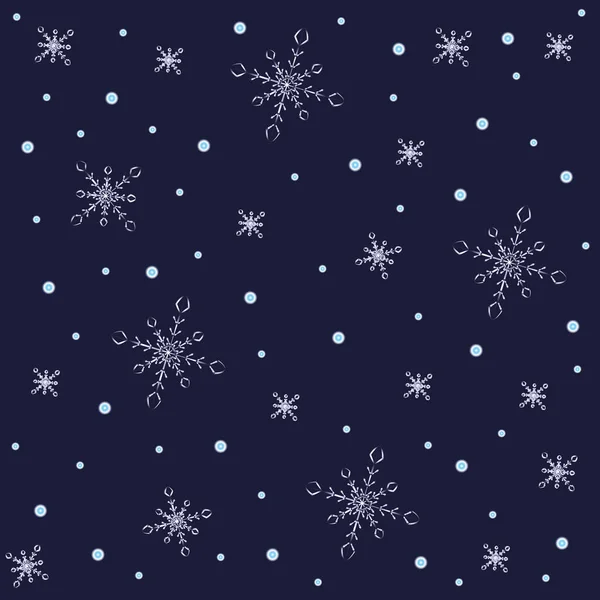 Christmas Seamless Snowflake Pattern — Stock Vector