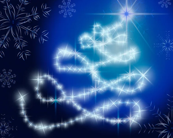 Fondo Azul Celebración Del Árbol Navidad — Vector de stock