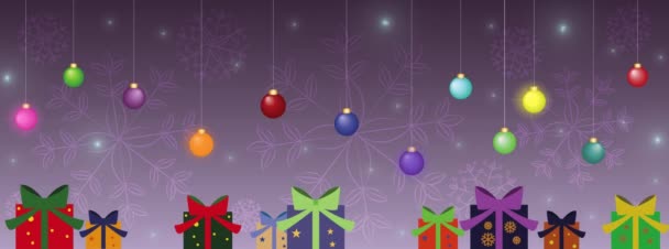 Cartão Natal Saudação Luminosa — Vídeo de Stock