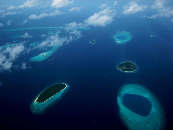 Altura Vie Panorâmica Das Ilhas Maldivas — Fotografia de Stock