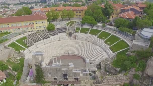 Plovdiv Roma amfi tiyatro — Stok video