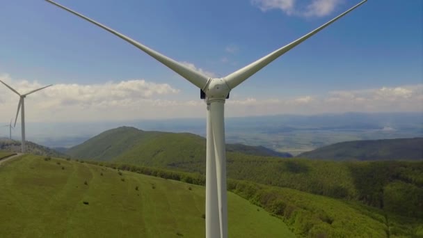 Windmill park aerial view — Stock Video