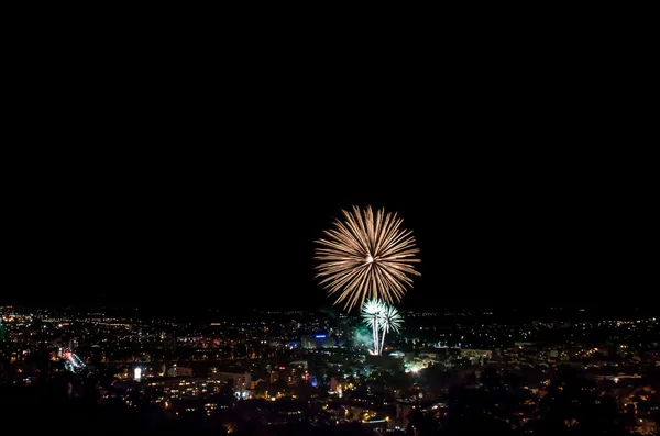 Fireworks in Plovdiv, Bulgaria — Stock Photo, Image