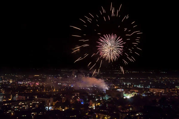 Fireworks in Plovdiv, Bulgaria — Stock Photo, Image