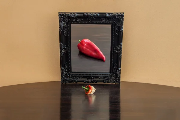 Grönsak i spegeln — Stockfoto