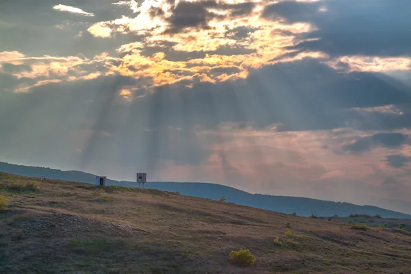 Sunset over Markovo village, Bulgaria — Stock Photo, Image