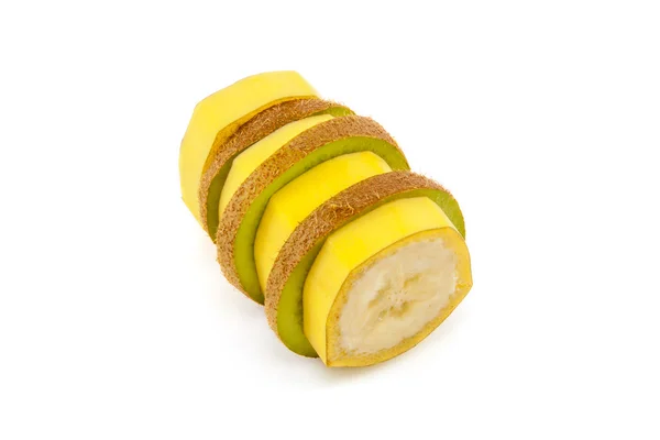 Sliced banana and kiwi — Stock Photo, Image