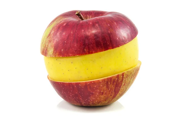 Superfruit - röda och gula äpple — Stockfoto