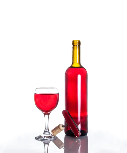 Öppnad vinflaska — Stockfoto