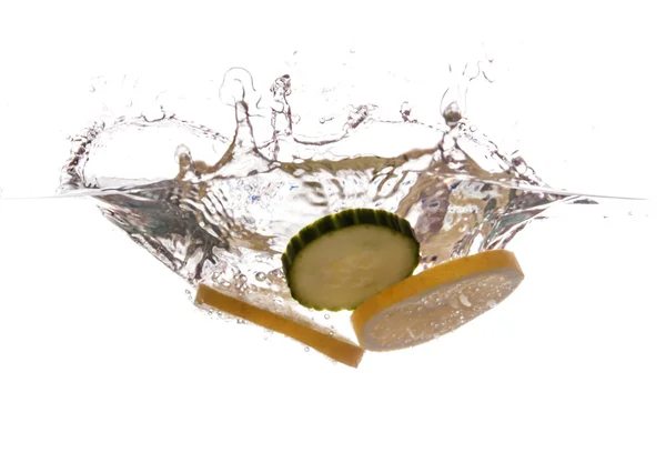 Frisk citron og agurk - Stock-foto