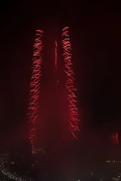 Dubai New Year fireworks — Stock Photo, Image