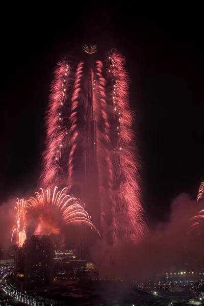 Fogos de artifício do Ano Novo Dubai — Fotografia de Stock