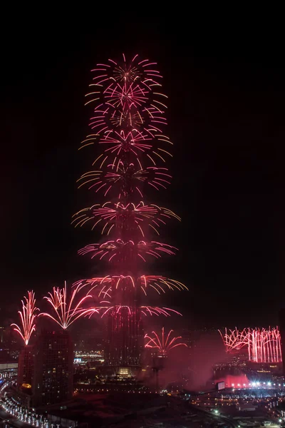 Dubai New Year fireworks — Stock Photo, Image