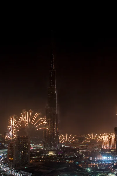 Dubaj nowy rok fajerwerkami — Zdjęcie stockowe