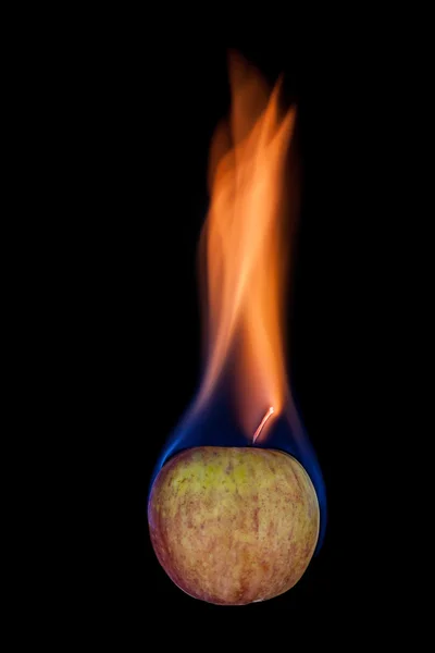 Apple on fire — Stock Photo, Image