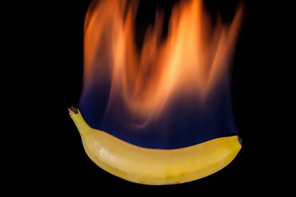 Banana on fire — Stock Photo, Image