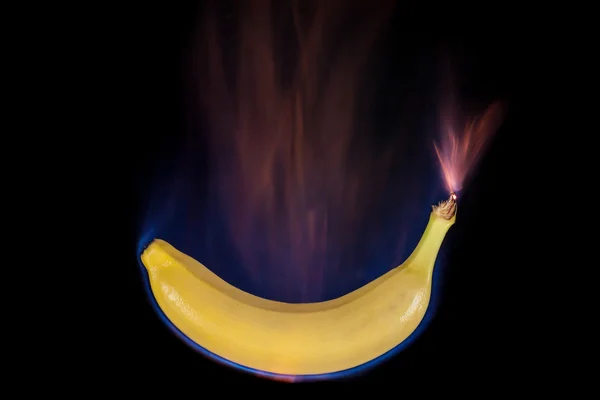 Banana on fire — Stock Photo, Image