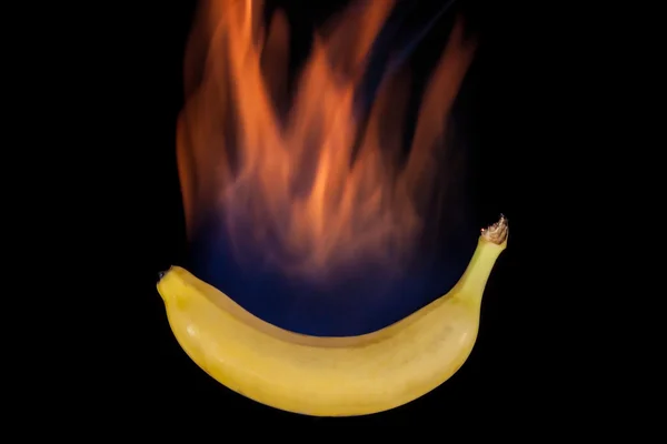 Banana on fire — Stock Photo, Image