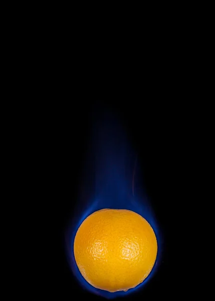 Orange on fire — Stock Photo, Image