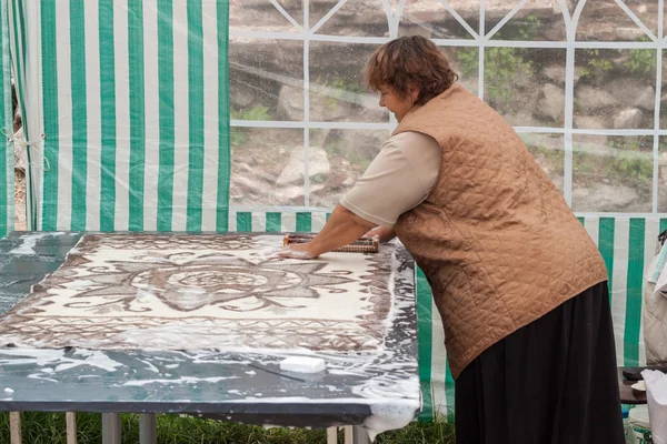 Wool felting demonstration — Stock Photo, Image